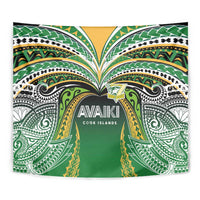 Cook Islands Rugby League Tapestry Avaiki Tatau Tribal Motifs Black Color LT03 - Polynesian Pride