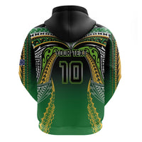 Custom Cook Islands Rugby League Zip Hoodie Avaiki Tatau Tribal Motifs Black Color - Polynesian Pride