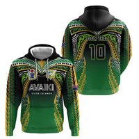 Custom Cook Islands Rugby League Zip Hoodie Avaiki Tatau Tribal Motifs Black Color - Polynesian Pride
