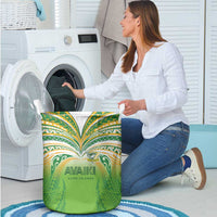 Cook Islands Rugby League Laundry Basket Avaiki Tatau Tribal Motifs White Color LT03 - Polynesian Pride