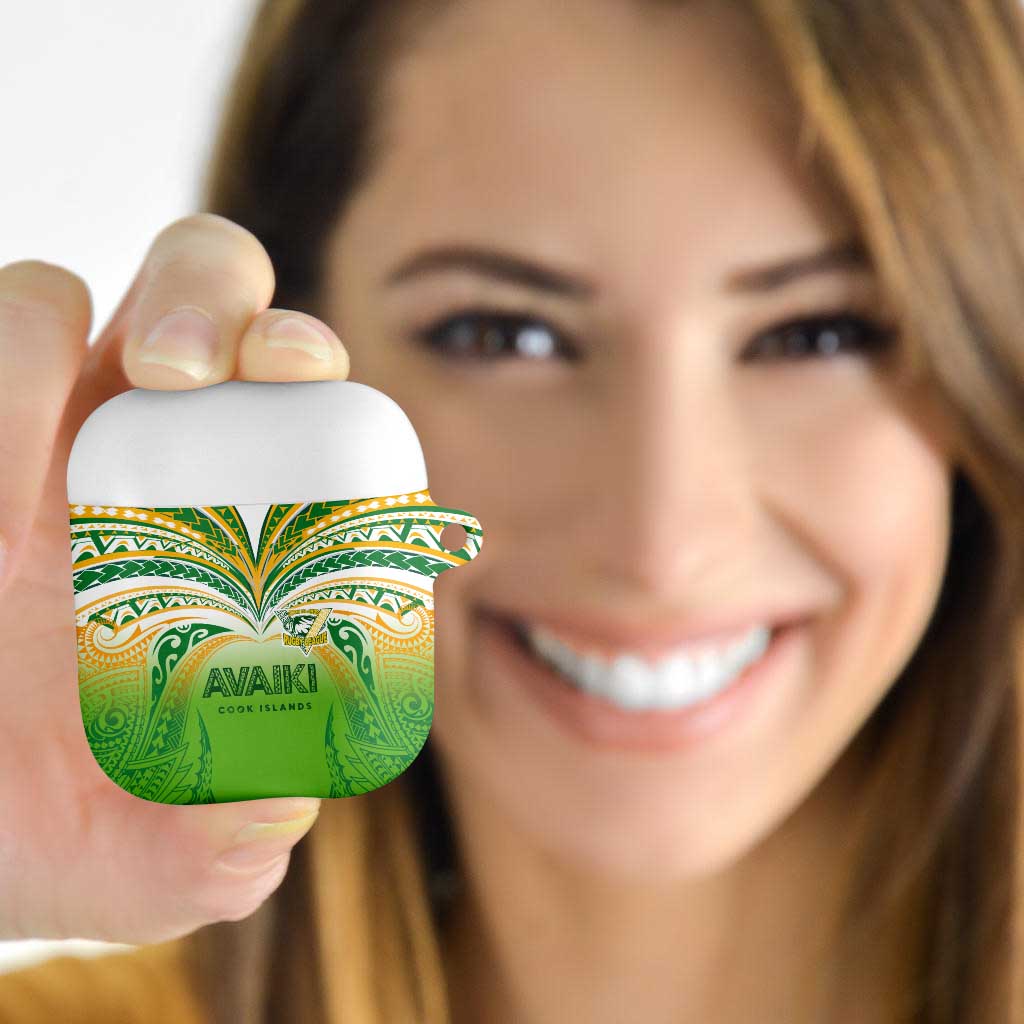 Cook Islands Rugby League AirPods Case Avaiki Tatau Tribal Motifs White Color LT03 - Polynesian Pride