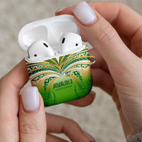 Cook Islands Rugby League AirPods Case Avaiki Tatau Tribal Motifs White Color LT03 - Polynesian Pride