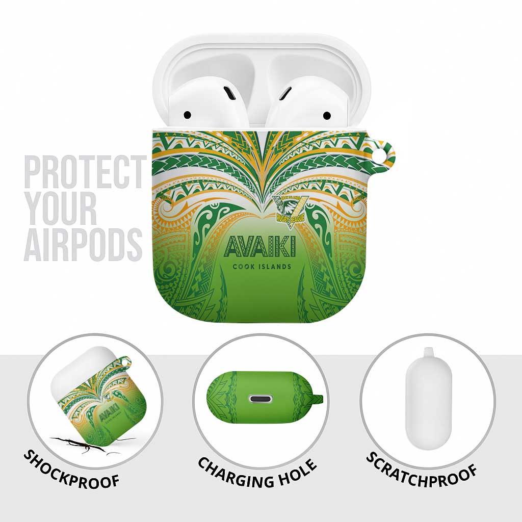 Cook Islands Rugby League AirPods Case Avaiki Tatau Tribal Motifs White Color LT03 - Polynesian Pride