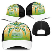 Cook Islands Rugby League Baseball Net Cap Avaiki Tatau Tribal Motifs White Color LT03 - Polynesian Pride
