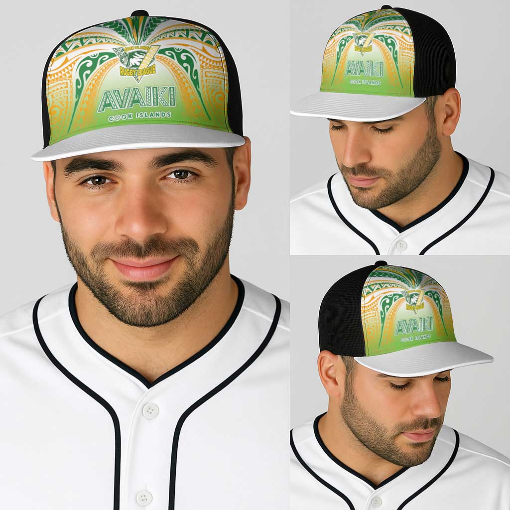 Cook Islands Rugby League Baseball Net Cap Avaiki Tatau Tribal Motifs White Color LT03 - Polynesian Pride
