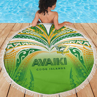Cook Islands Rugby League Beach Blanket Avaiki Tatau Tribal Motifs White Color - Polynesian Pride