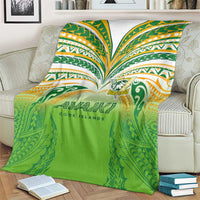 Cook Islands Rugby League Blanket Avaiki Tatau Tribal Motifs White Color LT03 - Polynesian Pride