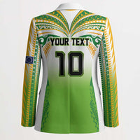 Custom Cook Islands Rugby League Blazer Avaiki Tatau Tribal Motifs White Color LT03 - Polynesian Pride