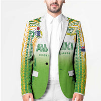 Custom Cook Islands Rugby League Blazer Avaiki Tatau Tribal Motifs White Color LT03 - Polynesian Pride