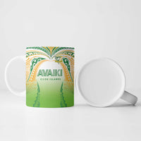 Custom Cook Islands Rugby League Ceramic Mug Avaiki Tatau Tribal Motifs White Color LT03 - Polynesian Pride