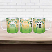 Custom Cook Islands Rugby League Ceramic Mug Avaiki Tatau Tribal Motifs White Color LT03 - Polynesian Pride