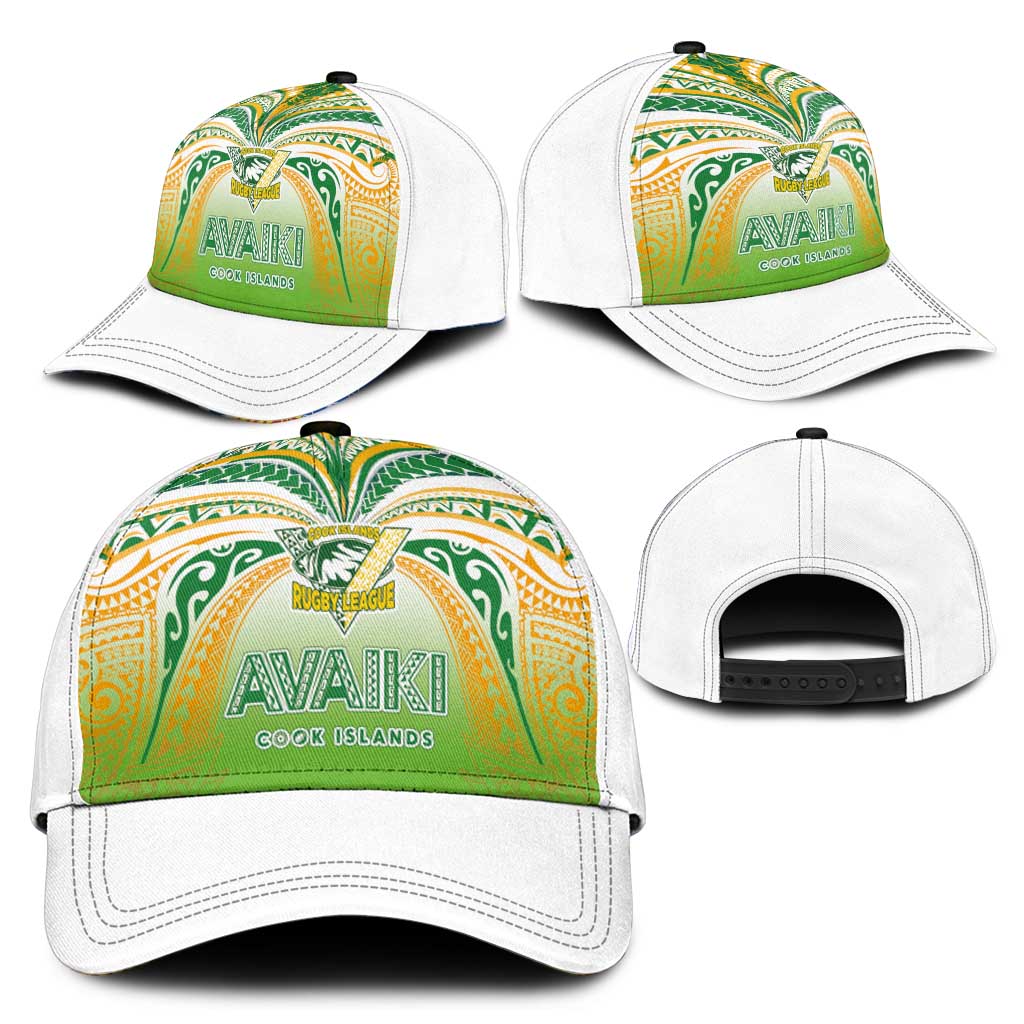 Cook Islands Rugby League Classic Cap Avaiki Tatau Tribal Motifs White Color LT03 - Polynesian Pride