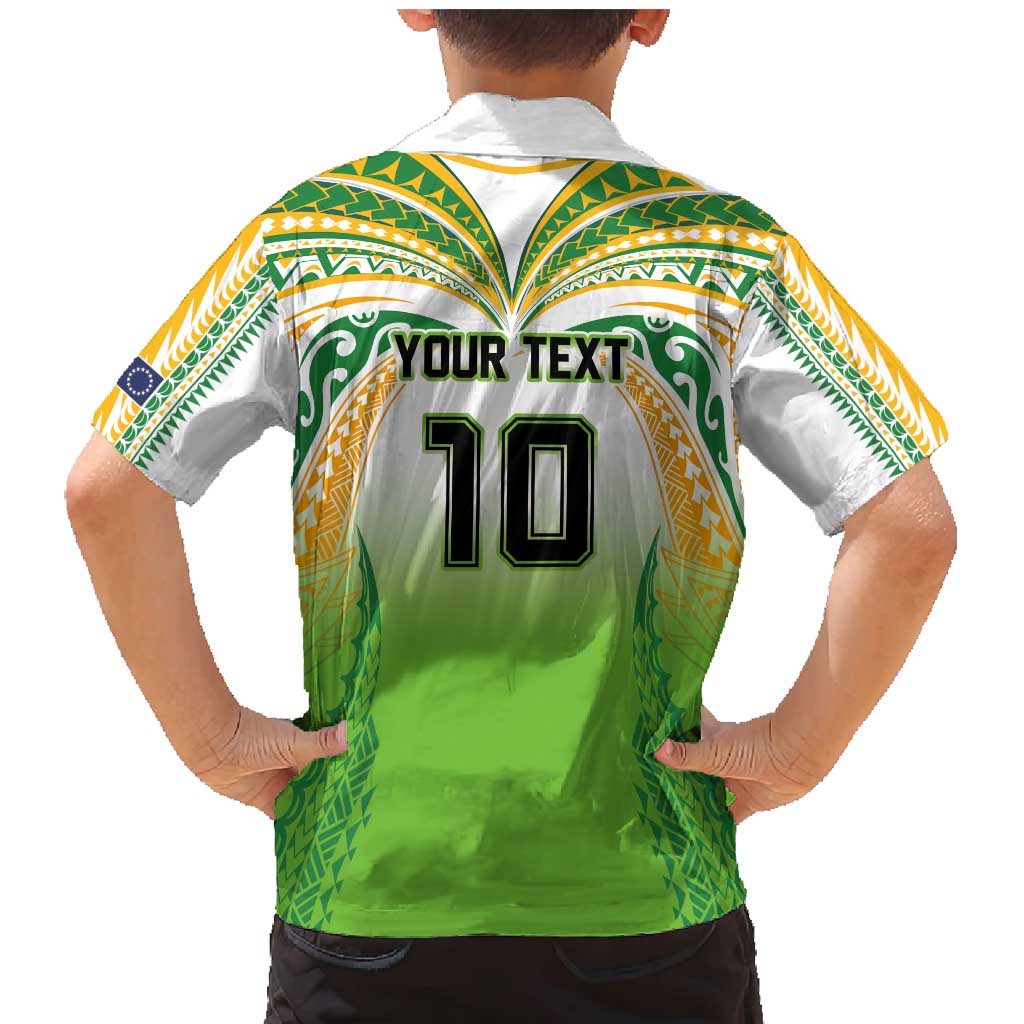 Custom Cook Islands Rugby League Family Matching Mermaid Dress and Hawaiian Shirt Avaiki Tatau Tribal Motifs White Color - Polynesian Pride