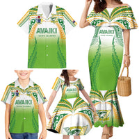 Custom Cook Islands Rugby League Family Matching Mermaid Dress and Hawaiian Shirt Avaiki Tatau Tribal Motifs White Color - Polynesian Pride