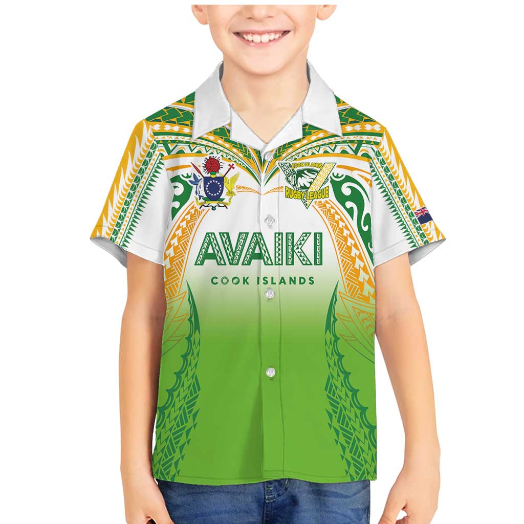 Custom Cook Islands Rugby League Family Matching Mermaid Dress and Hawaiian Shirt Avaiki Tatau Tribal Motifs White Color - Polynesian Pride