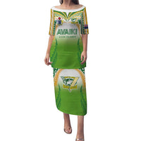 Custom Cook Islands Rugby League Family Matching Puletasi and Hawaiian Shirt Avaiki Tatau Tribal Motifs White Color LT03 Mom's Dress White - Polynesian Pride