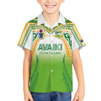 Custom Cook Islands Rugby League Family Matching Short Sleeve Bodycon Dress and Hawaiian Shirt Avaiki Tatau Tribal Motifs White Color - Polynesian Pride