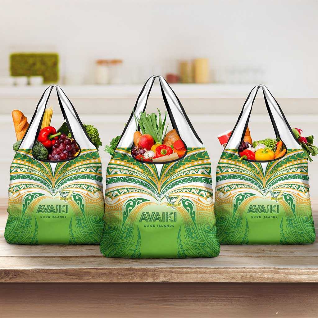 Cook Islands Rugby League Grocery Bag Avaiki Tatau Tribal Motifs White Color LT03 3-pack One Size White - Polynesian Pride