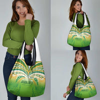 Cook Islands Rugby League Grocery Bag Avaiki Tatau Tribal Motifs White Color LT03 - Polynesian Pride