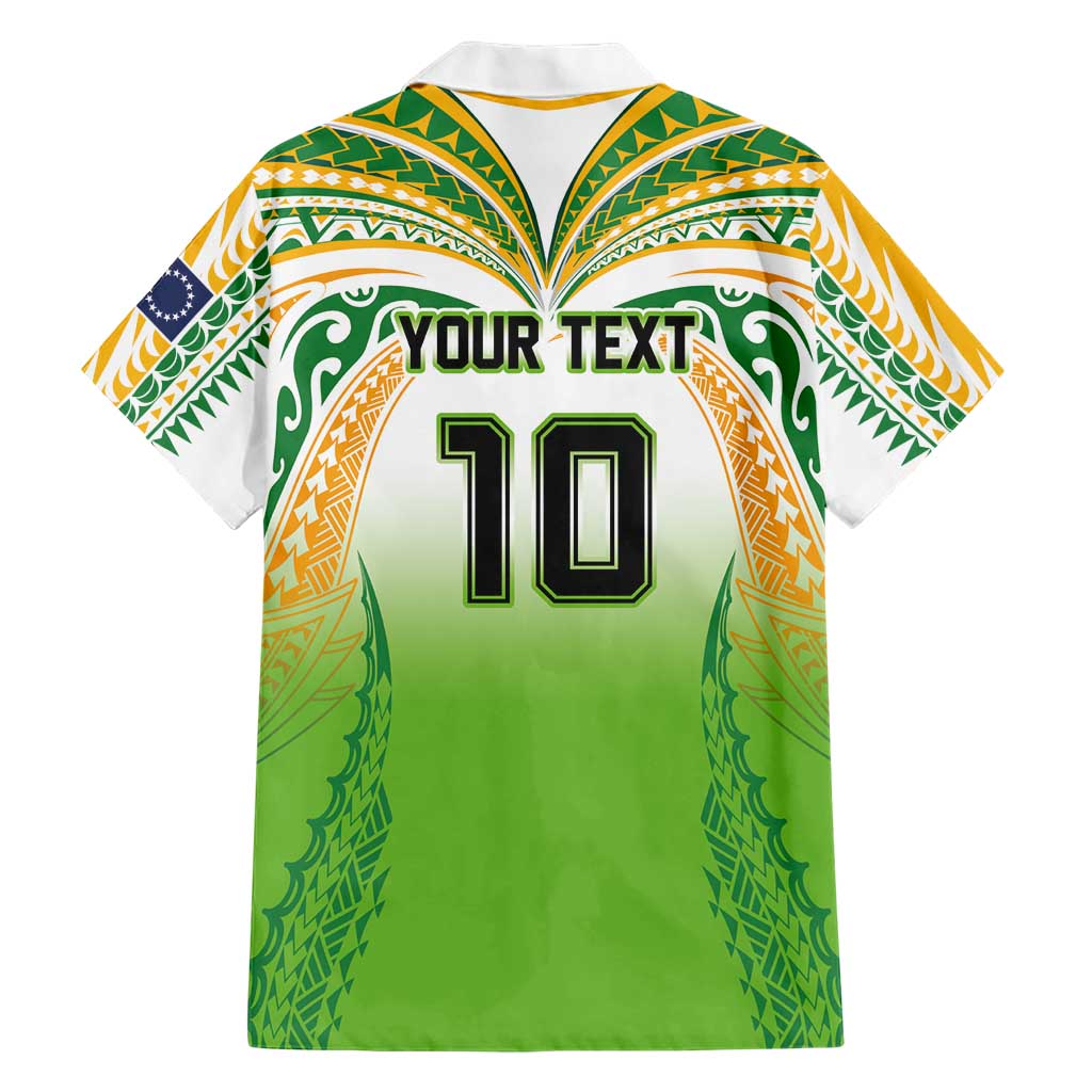 Custom Cook Islands Rugby League Hawaiian Shirt Avaiki Tatau Tribal Motifs White Color - Polynesian Pride