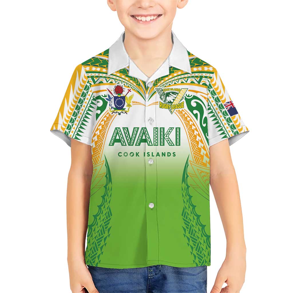 Custom Cook Islands Rugby League Hawaiian Shirt Avaiki Tatau Tribal Motifs White Color - Polynesian Pride