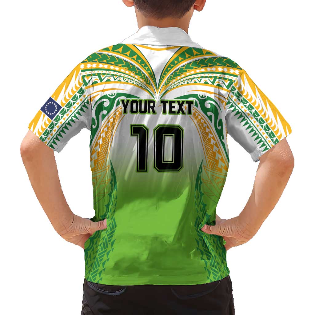 Custom Cook Islands Rugby League Hawaiian Shirt Avaiki Tatau Tribal Motifs White Color - Polynesian Pride