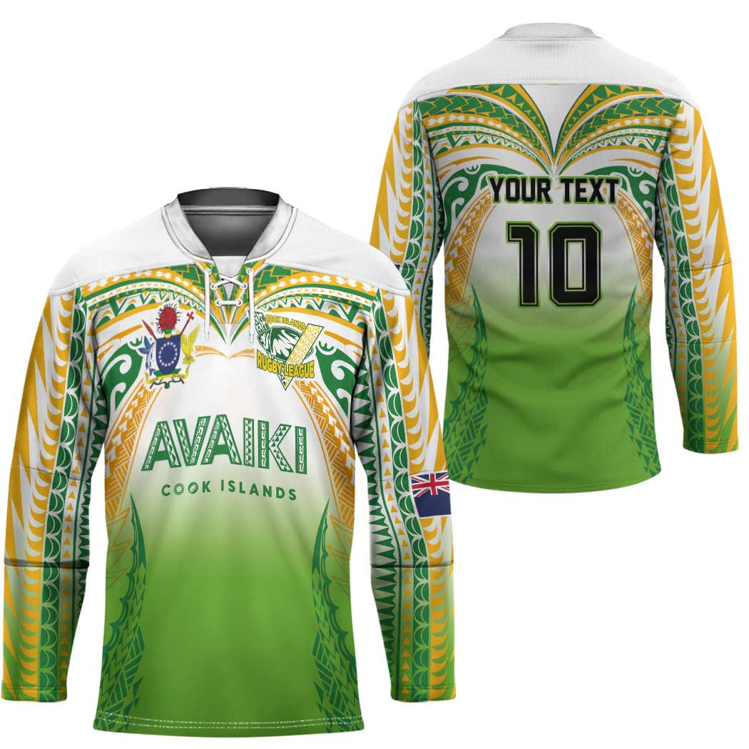 Custom Cook Islands Rugby League Hockey Jersey Avaiki Tatau Tribal Motifs White Color - Polynesian Pride