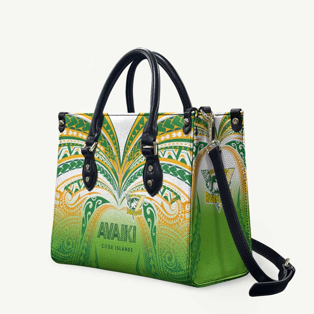 Cook Islands Rugby League Leather Bag Avaiki Tatau Tribal Motifs White Color - Polynesian Pride