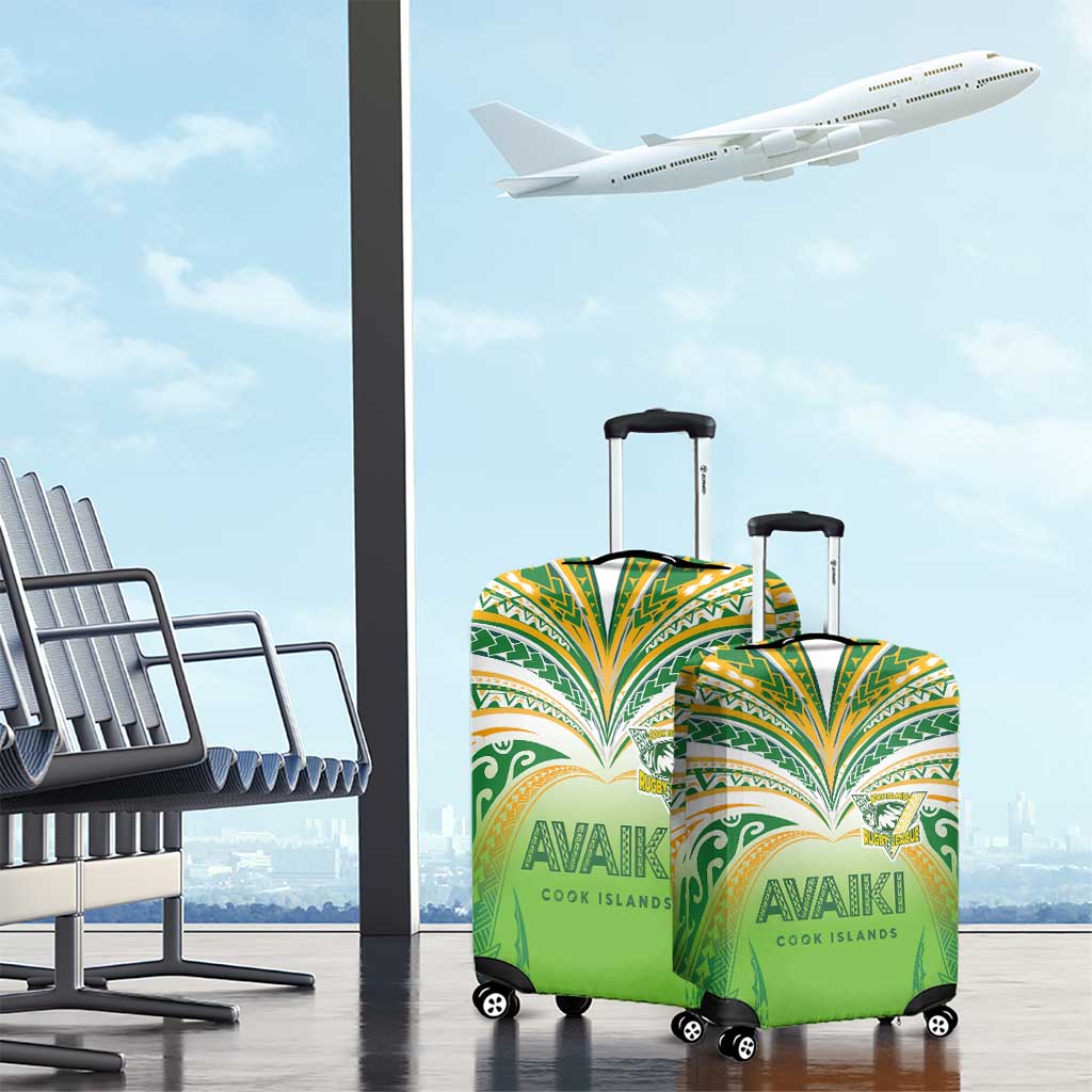 Cook Islands Rugby League Luggage Cover Avaiki Tatau Tribal Motifs White Color - Polynesian Pride
