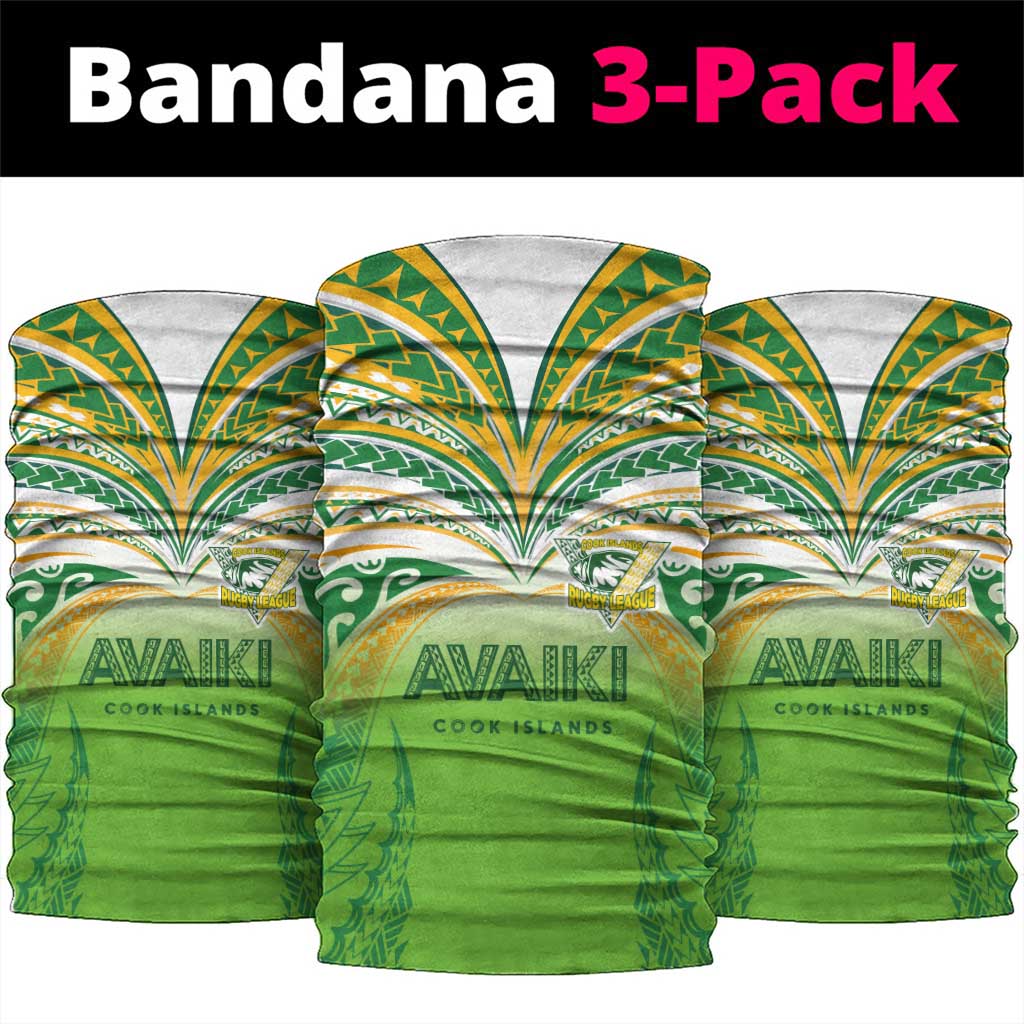 Cook Islands Rugby League Neck Gaiter Avaiki Tatau Tribal Motifs White Color - Polynesian Pride