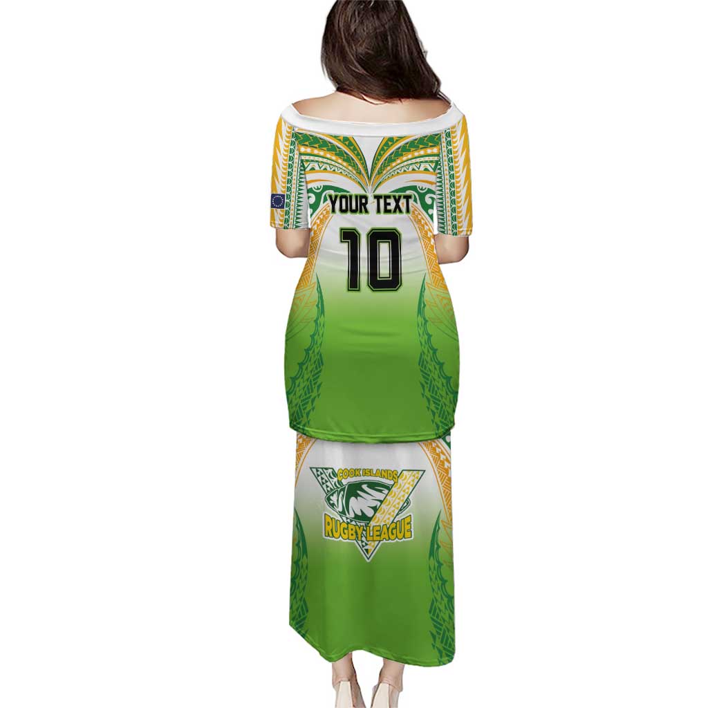 Custom Cook Islands Rugby League Puletasi Avaiki Tatau Tribal Motifs White Color - Polynesian Pride