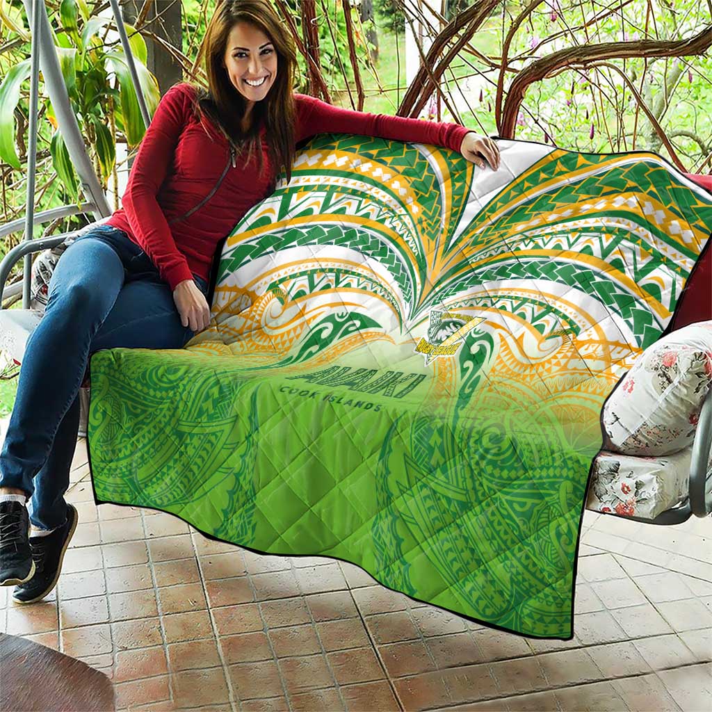 Cook Islands Rugby League Quilt Avaiki Tatau Tribal Motifs White Color LT03 - Polynesian Pride