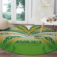 Cook Islands Rugby League Round Carpet Avaiki Tatau Tribal Motifs White Color LT03 - Polynesian Pride