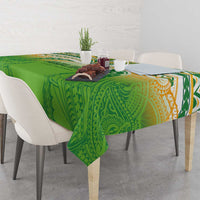 Cook Islands Rugby League Tablecloth Avaiki Tatau Tribal Motifs White Color LT03 - Polynesian Pride