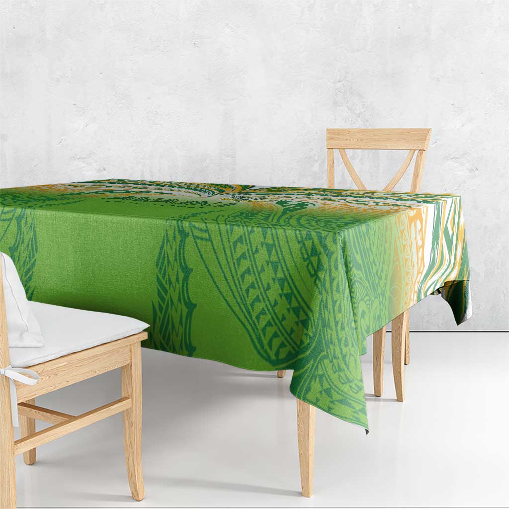 Cook Islands Rugby League Tablecloth Avaiki Tatau Tribal Motifs White Color LT03 - Polynesian Pride