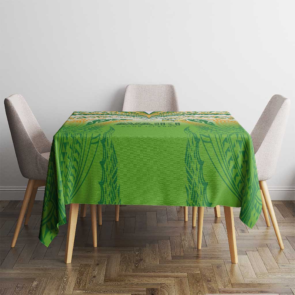 Cook Islands Rugby League Tablecloth Avaiki Tatau Tribal Motifs White Color LT03 - Polynesian Pride