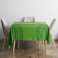 Cook Islands Rugby League Tablecloth Avaiki Tatau Tribal Motifs White Color LT03 - Polynesian Pride