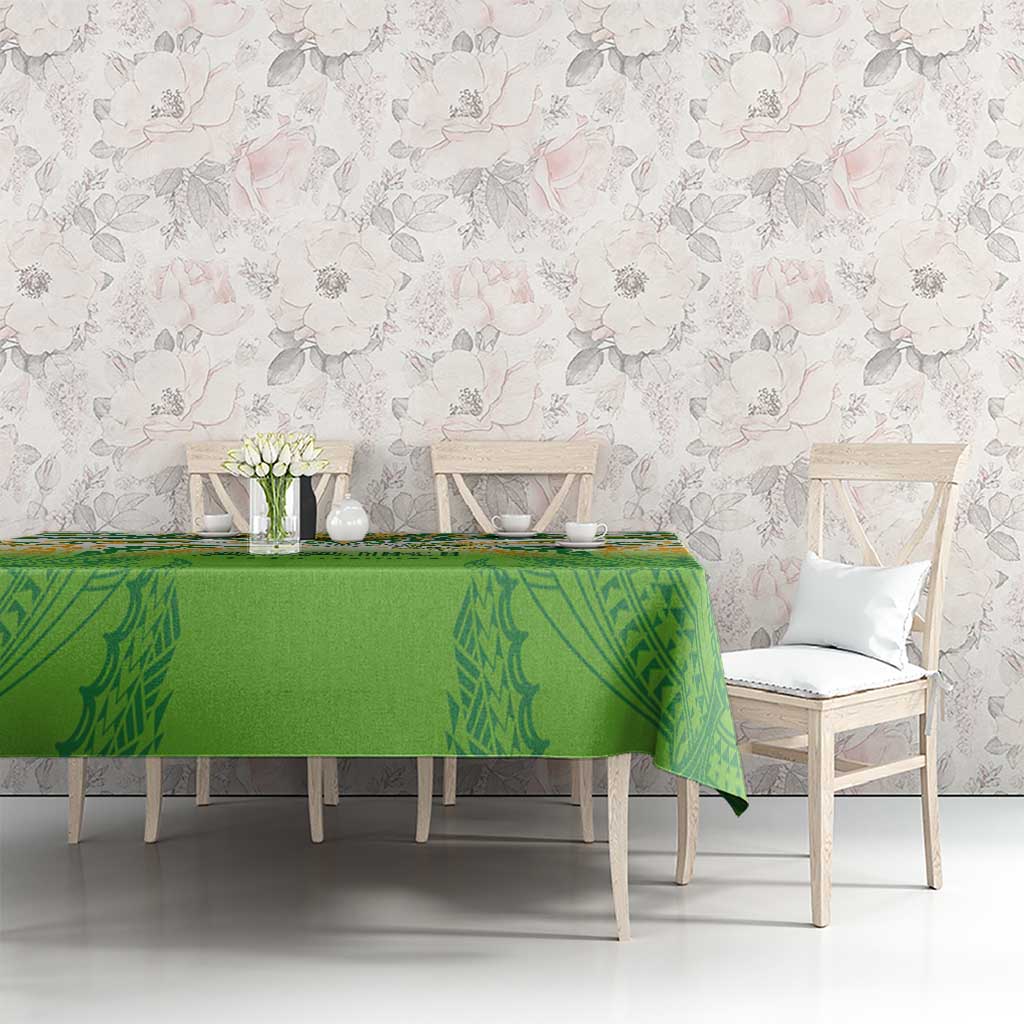Cook Islands Rugby League Tablecloth Avaiki Tatau Tribal Motifs White Color LT03 - Polynesian Pride