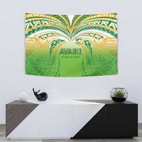 Cook Islands Rugby League Tapestry Avaiki Tatau Tribal Motifs White Color LT03 - Polynesian Pride