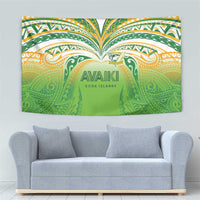 Cook Islands Rugby League Tapestry Avaiki Tatau Tribal Motifs White Color LT03 - Polynesian Pride