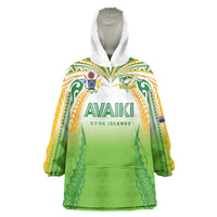 Custom Cook Islands Rugby League Wearable Blanket Hoodie Avaiki Tatau Tribal Motifs White Color LT03 One Size White - Polynesian Pride