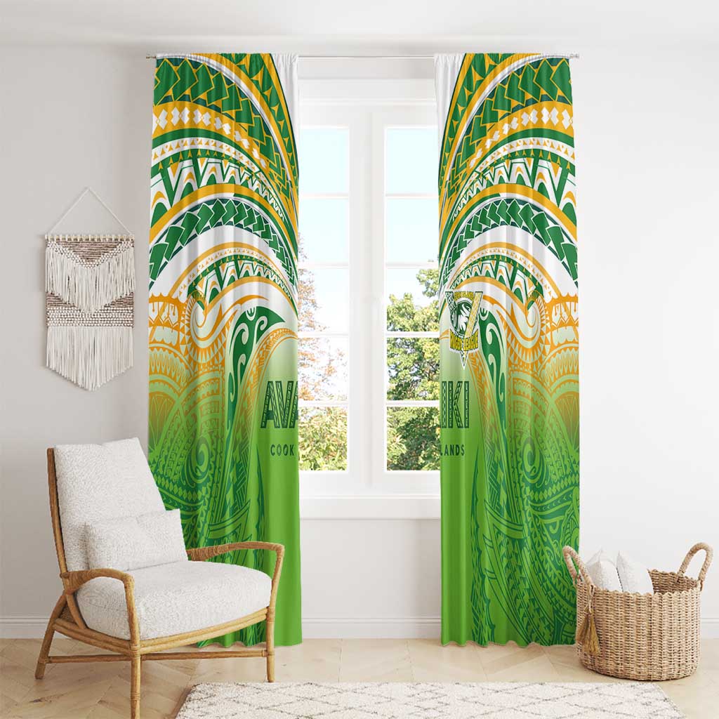 Cook Islands Rugby League Window Curtain Avaiki Tatau Tribal Motifs White Color LT03 - Polynesian Pride