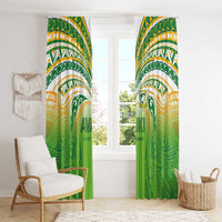 Cook Islands Rugby League Window Curtain Avaiki Tatau Tribal Motifs White Color LT03 - Polynesian Pride