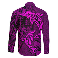 Polynesian Dolphin Valentine Day Family Matching Puletasi and Hawaiian Shirt Hibiscus and Tribal Tattoo Pink Style LT03 - Polynesian Pride