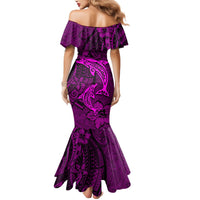 Polynesian Dolphin Valentine Day Mermaid Dress Hibiscus and Tribal Tattoo Pink Style LT03 - Polynesian Pride