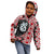 Red Taniko Motif Aotearoa Manaia and Silver Fern Kid Hoodie
