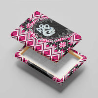 Pink Taniko Motif Aotearoa Manaia and Silver Fern Canvas Wall Art