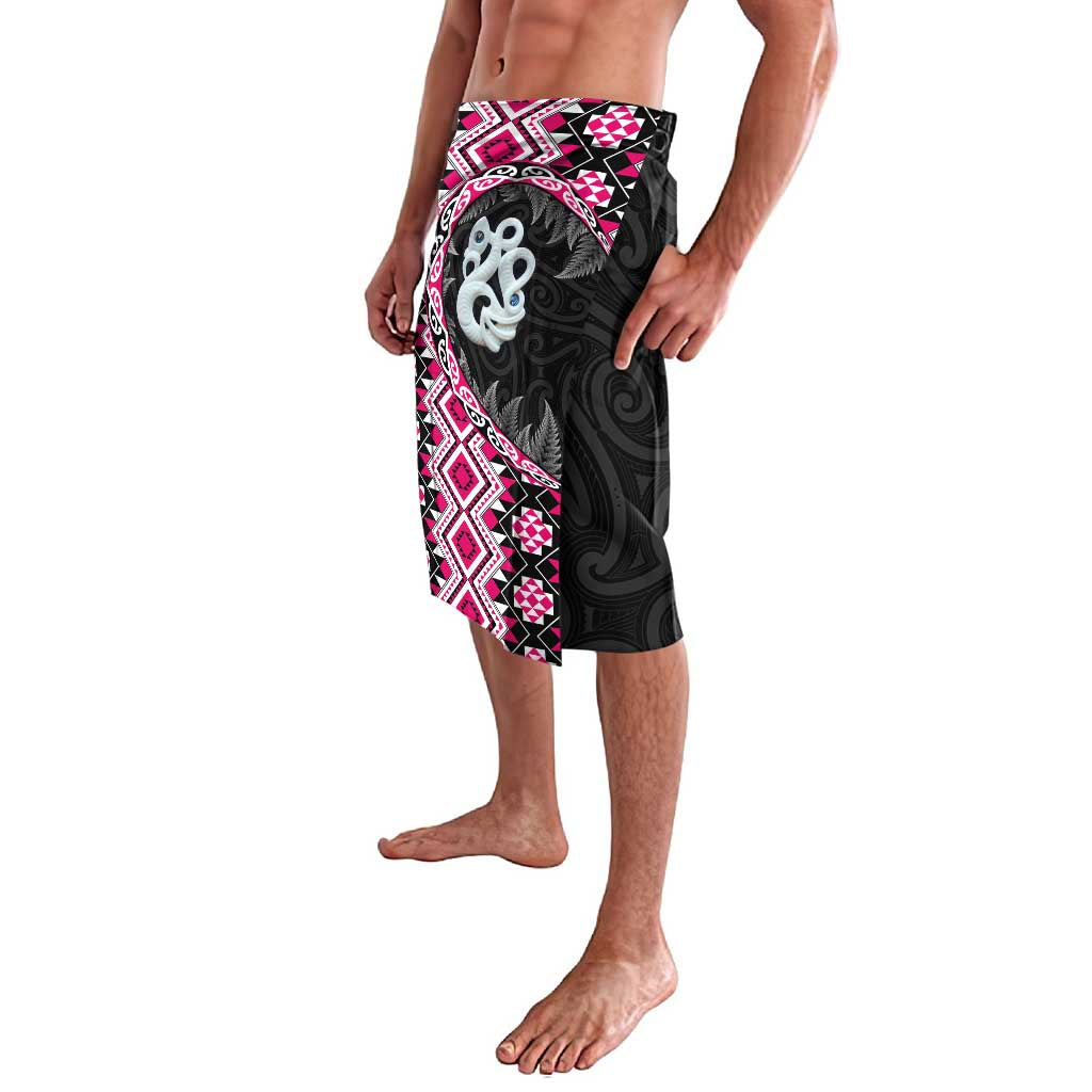 Pink Taniko Motif Aotearoa Manaia and Silver Fern Lavalava