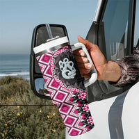 Pink Taniko Motif Aotearoa Manaia and Silver Fern Tumbler With Handle LT03 - Polynesian Pride