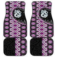 Purple Taniko Motif Aotearoa Manaia and Silver Fern Car Mats